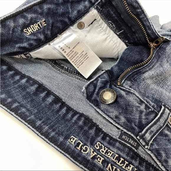 American Eagle Womens Shortie Shorts Size 6 Dark Wash Jean Stretch Blue #0334 - Picture 10 of 11